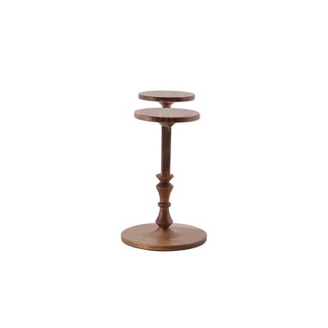 ACACIA WOOD CANDLE HOLDER + LED CANDLE / キャンドル ボーティブ 2個付き