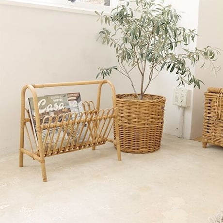 RATTAN MAGAZINE RACK / ラタンマガジンラック /   約W480×D270×H450mm  / JUGLAS