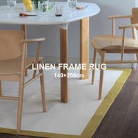 Olika LINEN FRAME RUG / 140×200cm / GRAY , YELLOW , BROWN / ダイニングラグ / ソファ / ラグマット