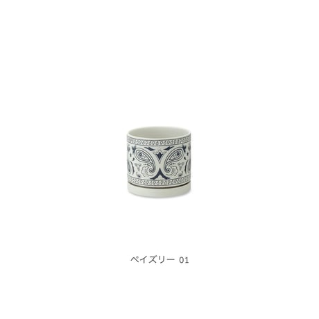 NATIVE CERAMIC POT 03 / マットな質感に繊細で美しい柄を施したパターンポット / NATIVE , PAISLEY , TRIBAL