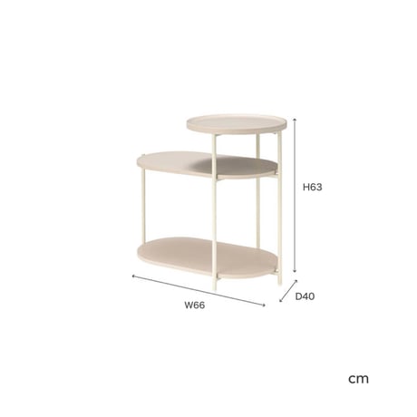 DESIGN SIDE TABLE / ディテールにこだわったラウンド天板のサイドテーブル / BEIGE , DARK GRAY
