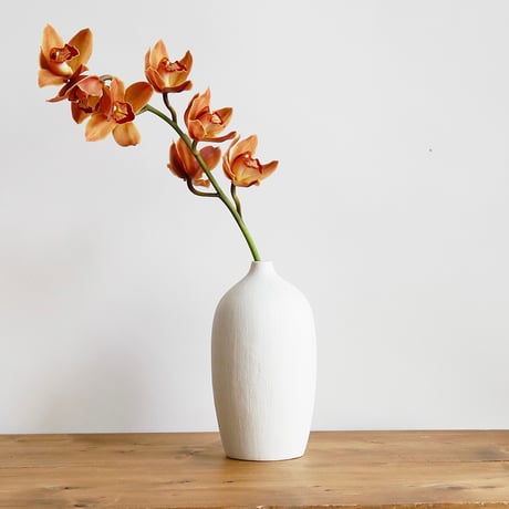 FLOWER VASE MAT （porcelain）/ マットな質感 磁器製のフラワーベース プランパー / S , Lサイズ