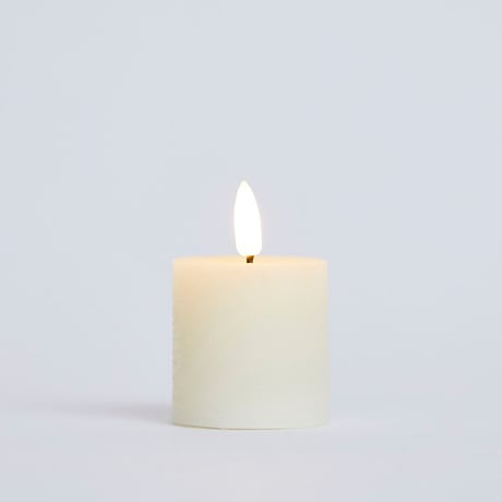 ACACIA WOOD CANDLE HOLDER + LED CANDLE / キャンドル ボーティブ 2個付き