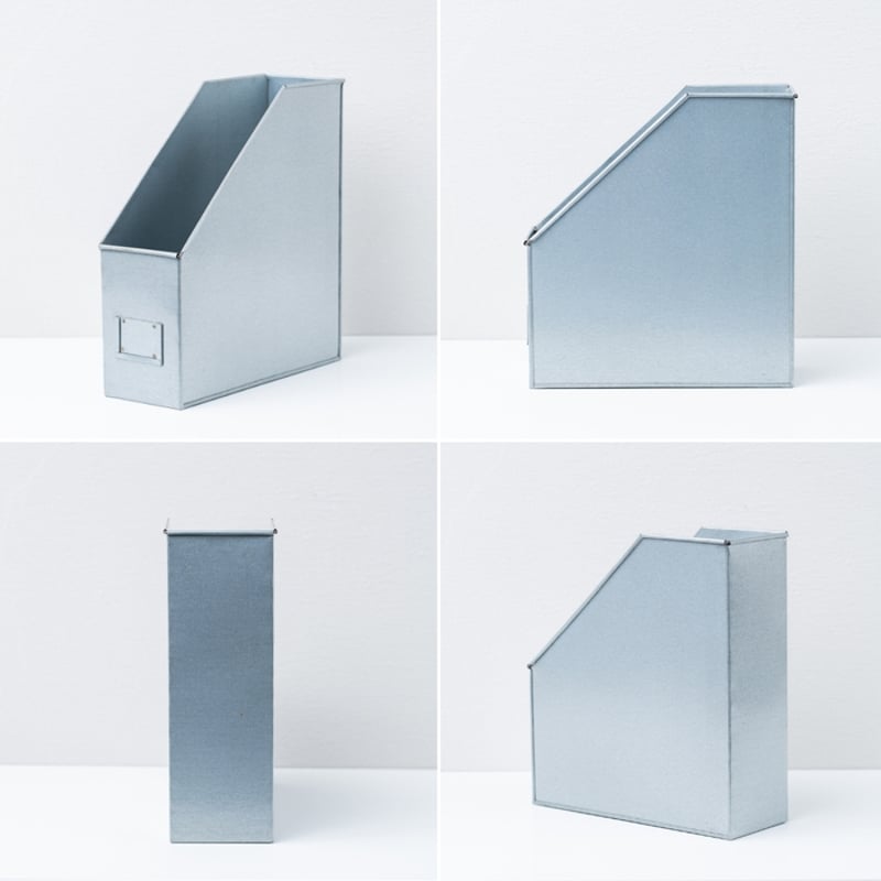 A4 FILE STAND / 無機質なインテリアに溶け込むブリキ素材のファイル