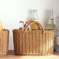 水洗いができる手編みのハンドルバスケット / Sサイズ , Lサイズ / キッチン収納 / ランドリー / リビング収納 / 買い物カゴ / 籠 / UTILE