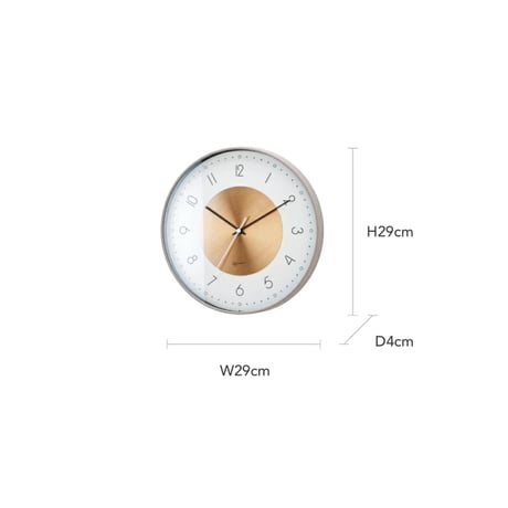 sweepmovement clock / Norte / ウォームグレーのスリムなフレームとフェミニンな文字盤がマッチした上品な掛け時計