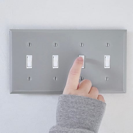 American switch / スチール GRAY / 1口 - 4口 / 片切りホタルスイッチ / プレート グレー