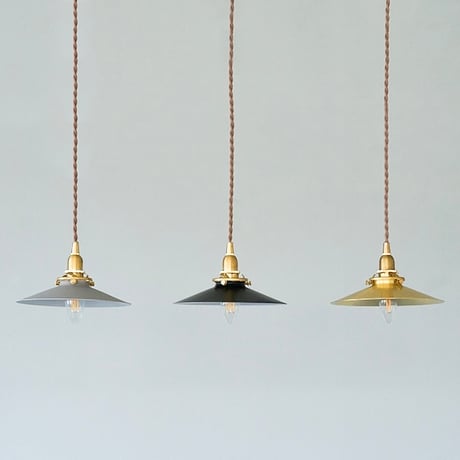 IRON SHADE PLATT × E17 BRASS PENDANT LIGHT / 100cm / シーリングカバー付 / GRAY , BLACK , BRASS /タイプA