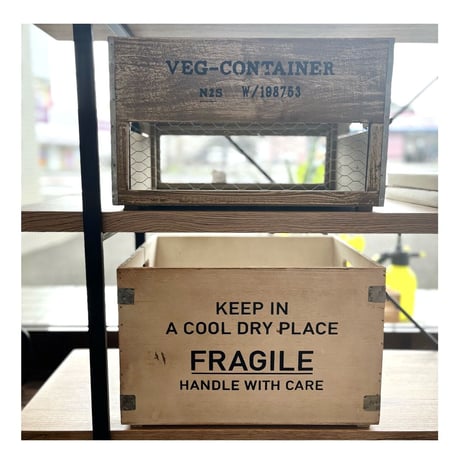 WOOD BOX / ナチュラル /  FRAGILE / 収納ボックス /  サイズ : 約W40×D30×H26cm