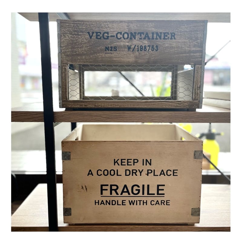 WOOD BOX / ナチュラル / FRAGILE / 収納ボックス / サイズ : 約