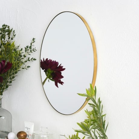 BRASS OVAL MIRROR 420 / 上質さをプラスして空間全体の完成度を上げてくれる真鍮ミラー / H42cm