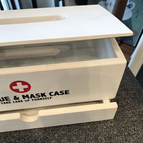 TISSUE BOX / ティッシュ+マスクボックス WHITE  / WOOD