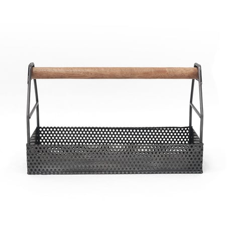INDUSTRIAL TOOL TOTE / POSTGENERAL / 道具や観葉植物の鉢なども入れられるようにメッシュ状のアイアンシートを使用