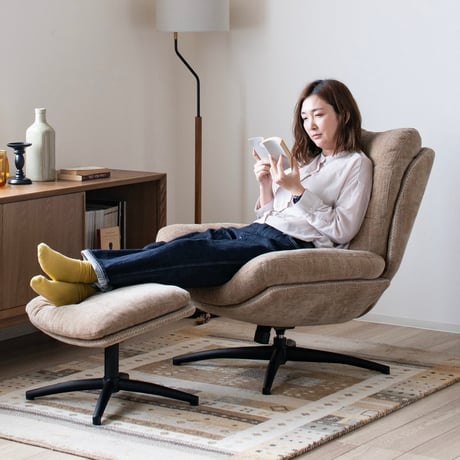 PERSONAL CHAIR + OTTOMAN / BEIGE , GRAY , BROWN / パーソナルチェア / ソファ