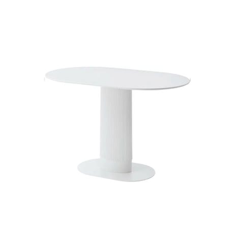 OVAL DINING TABLE / シンプルなオーバル天板 / 白が洗練された空間に溶け込む / ダイニングテーブル