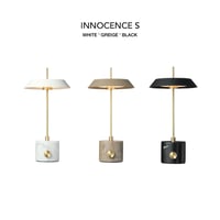 INNOCENCE LED - TABLE LAMP / 異なる素材を組み合わせた ミッドセンチュリーテイストのテーブルランプ / WHITE , GREIGE , BLACK
