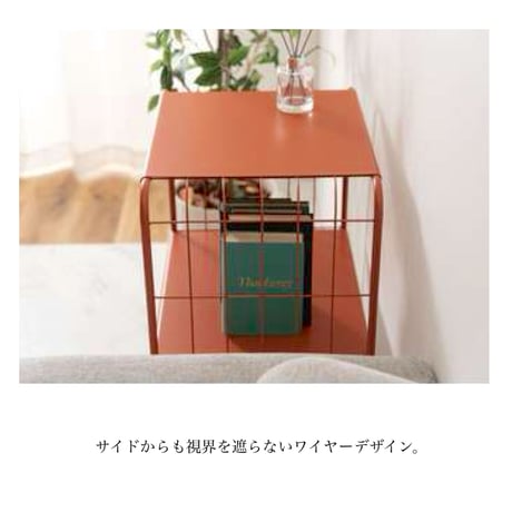 WIRE DESIGN shelf / BEIGE , ORANGE , BLUE / シンプルなフォルムと開放感のあるアクセントシェルフ