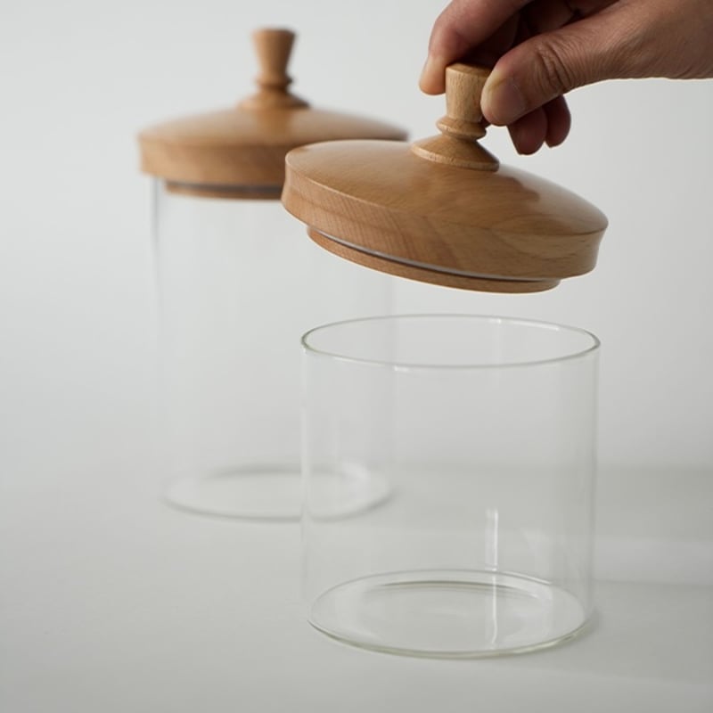 ガラス　キャニスター　シャビーシック　ディスプレイ　匿名発送 ガラスキャニスター Mサイズ 蓋つき ガラス ガラスジャー ガラス瓶