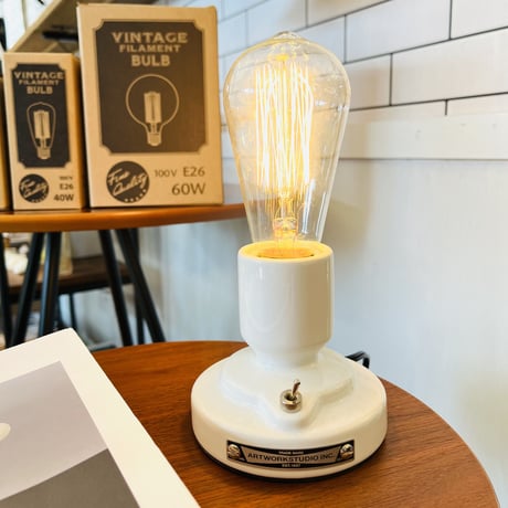 シンプルで明るいセラミック製の卓上ランプ / TABLE LAMP / Compass Stand  / ARTWORK STUDIO デスクランプ スタンドランプ / 電球選択