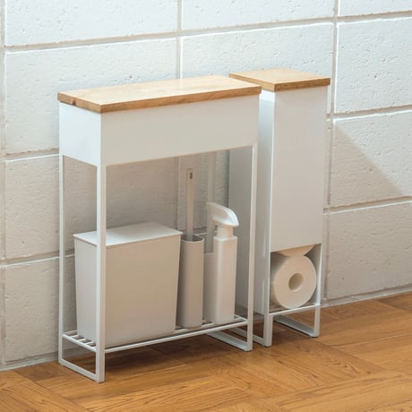 TOILET " paper stocker / アイアン×ウッド トイレットペーパーストッカー / WHITE , BLACK