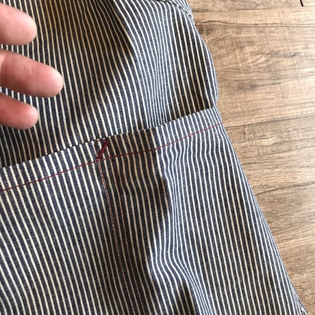 EMエプロン / DENIM  / HICKORY STRIPE / ショート丈エプロン / LENGTH 63cm /kitchen, camp