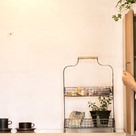WIRE BASKET SHELF / 2CUPS / キッチンラック / ワイヤーバスケット / キッチン収納 / サイズ : w370×d160×h550mm