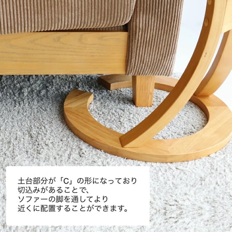 NATURAL × GRAY ROUND SIDE TABLE /ノートPCが乗せれる木製でおしゃれなサイドテーブル  / ソファサイド テーブル / 円形 ラウンドテーブル
