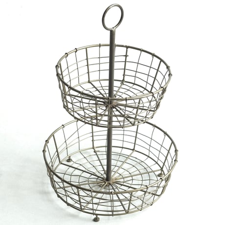 WIRE ROUND BASKET / 2tray / Gold ワイヤーシェルフ