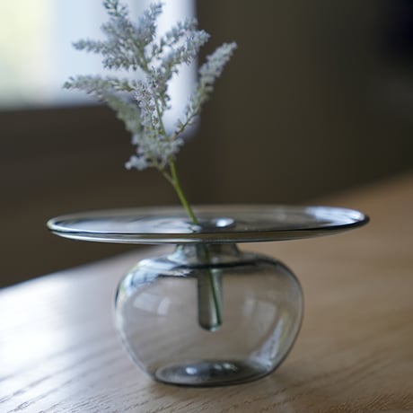 GRASS VASE INCENSE 'N' FLOWER / インセンスホルダーとフラワーベース。ふたつの役割を持つアイテムガラスベース / Clear , Green , Gray , Umber