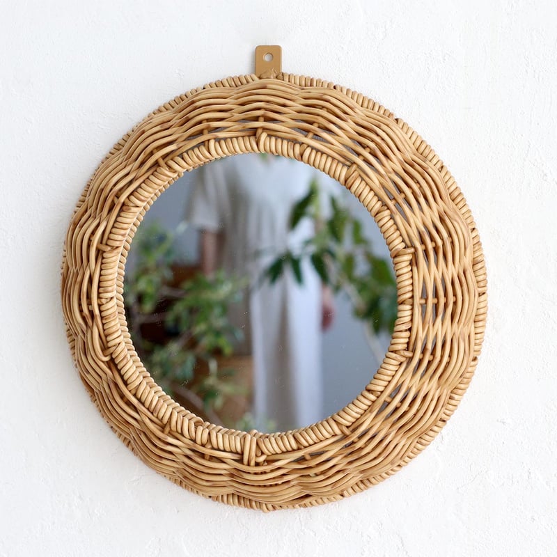 UTILE NAIL / かご編みの使う場所を選ばないラウンドミラー / 鏡