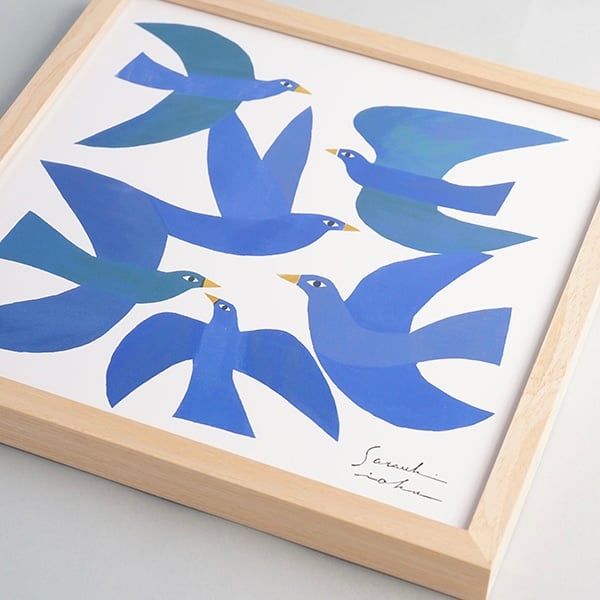 ヤスオ　アラキ絵画　青い鳥 ヤスオ アラキ絵画 青い鳥 絵画