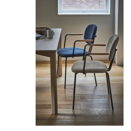 DESIGN CHAIR / ARM / beige , navy / ダイニングチェア / アームチェア / サイズ : W54 × D55 × H80.5 × SH44.5cm