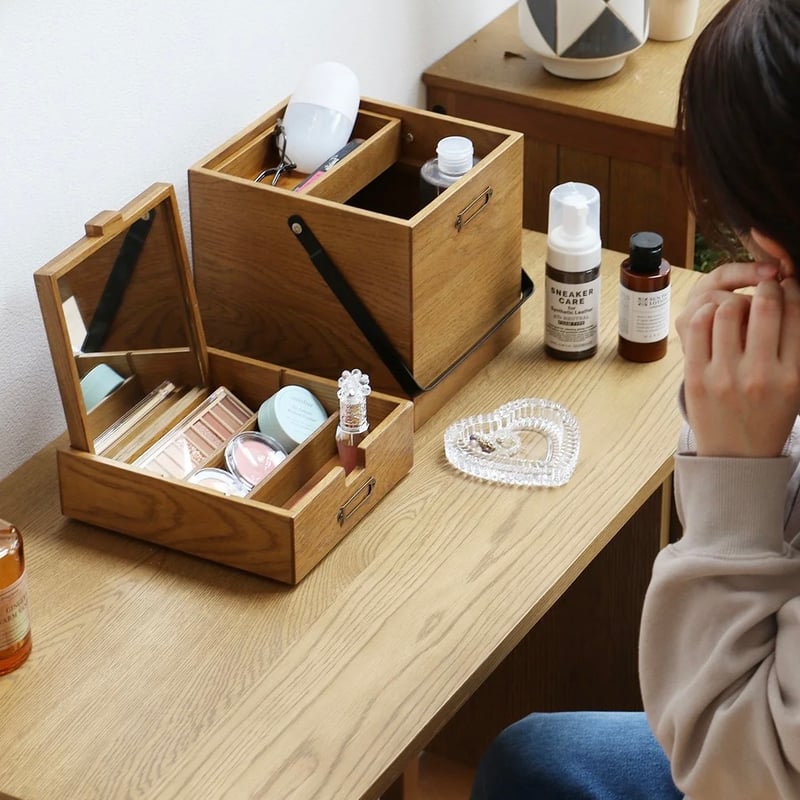 木製化粧箱 Amazon.co.jp: CTNSK コスメボックス 木製 収納 持ち運び 鏡付き