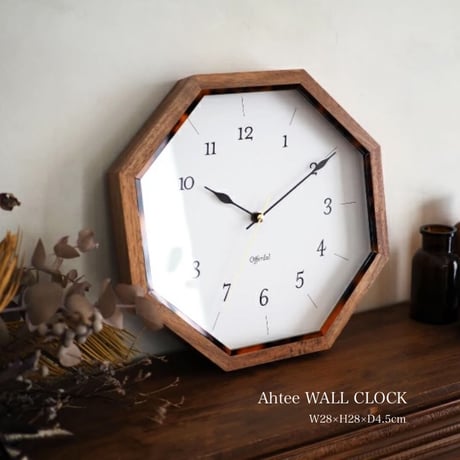 Ahtee wall clock . / 八角形 ウォールクロック / 掛け時計 / スイープムーブメントクロック / 無音 静音 / INTERFORM