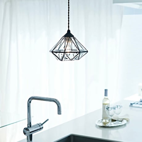 GRASS PENDANT LIGHT /  奥行きのある光の反射がエレガントな趣を放つガラス照明 / E17 LED電球