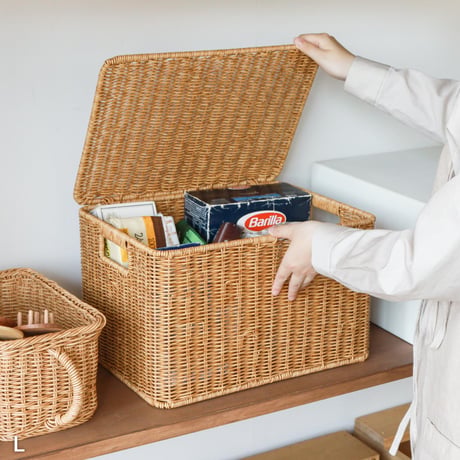 NATURAL STORAGE BOX / かご編みのナチュラルなデザインの収納ボックス / ナチュラルスタイリング / キッチン収納