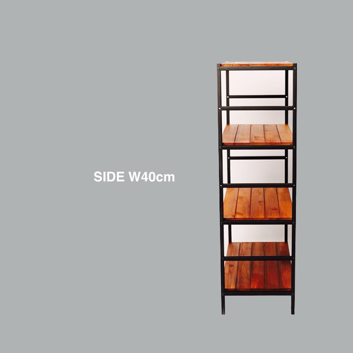 アイアン×パイン材 棚板が可動式の4段シェルフ / 4段ラック