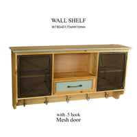 WOOD WALL SHELF IRON ［ W780xD170xH410mm ］ ▷アイアンメッシュドア ▷フック