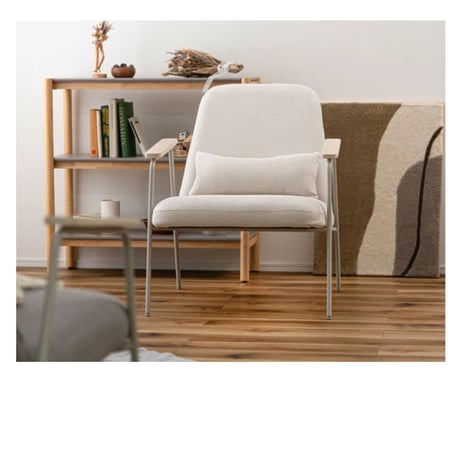 LOUNGE CHAIR / ラウンジチェア / ivory , gray / ファブリック / サイズ : W66.5xD80xH81(SH43)cm