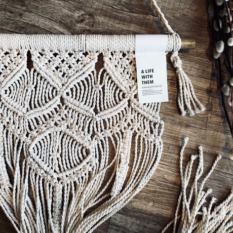 MACRAME / マクラメタペストリー/ 天然素材 ナチュラルコットン / サイズ▷W400×D25×H900mm