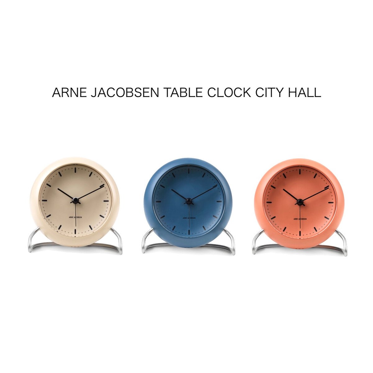 ARNE JACOBSEN TABLE CLOCK / CITY HALL / PALE OR...