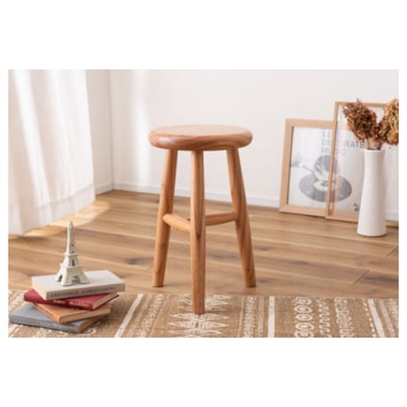 ROUND STOOL / フォルムが愛らしい木のナチュラルなスツール / 木製スツール / サイドテーブル / ナイトスタンド