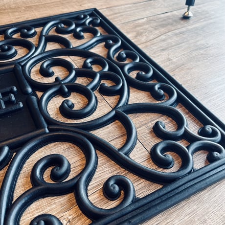 BLACK RUBBER MAT / 玄関マット / 屋外用 ドアマット / スクエア / Rubber  / サイズ 45×74cm / 厚み 1cm