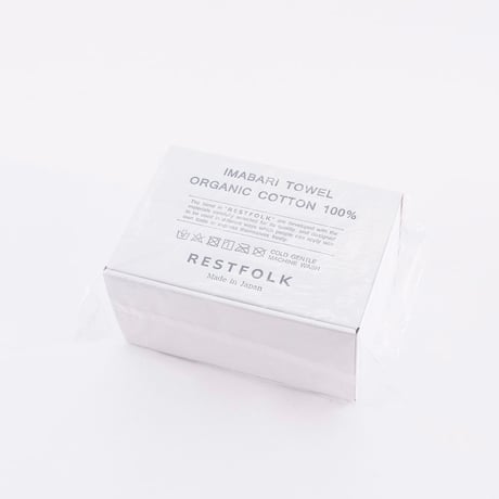 RESTFOLK / オーガニックコットン フェイスタオル / ロゴがおしゃれなデザインの今治タオル / 柔らかなしっかりとした肌触り