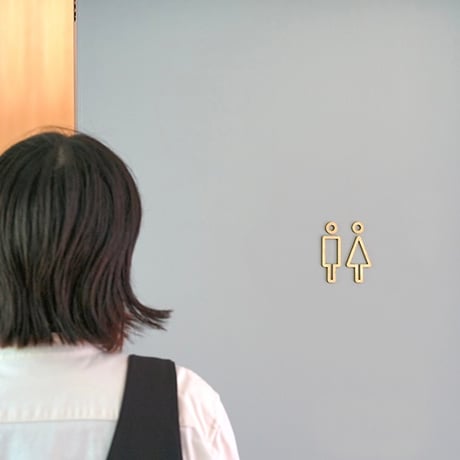 Toilet line sign plate   / IRON 'n' BRASS / シンプルでセンスの良いトイレサイン / アイコン / ＴＯＩＬＥＴ