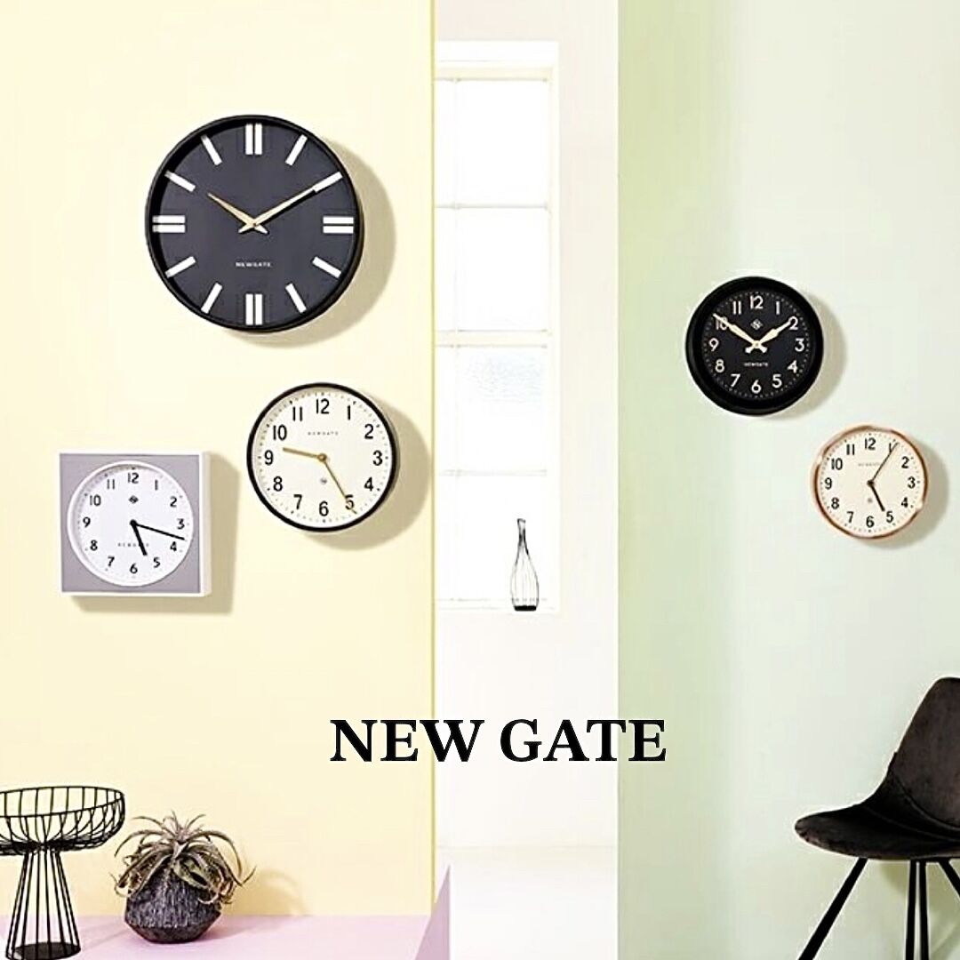 NEW GATE / Plaza - WALL CLOCK / GRAY , BLACK / 43cm 大きめな時計
