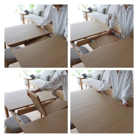 Extension Dining Table / MARCHEF / スマートなデザインと機能性も備えた家具 / サイズ : 1350mm - 1600mm / ダイニングテーブル