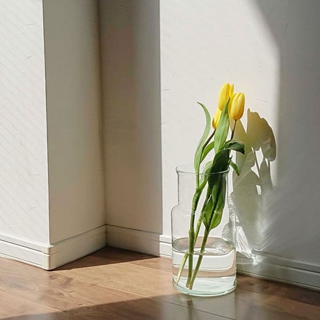 FLOWER VASE / REUSE GLASS / ネック フラワーベース / 花瓶 / H26cm / 枝物