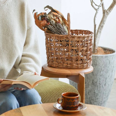 RATTAN OVAL BASKET LOOP / 見せる収納としても美しくナチュラルな素材感のラタンバスケット / リビング収納 / バスケット