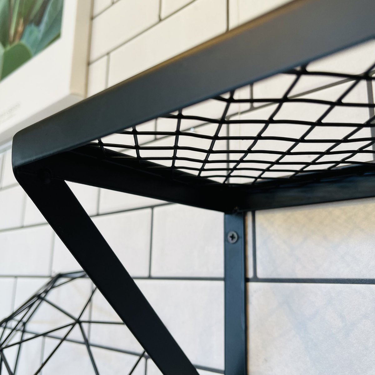 IRON MESH RACK L / BLACK / POSH LIVING / 壁掛けラック